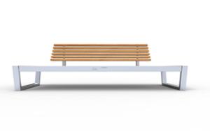 street furniture, double-sided, seating, logo, wood backrest, wood seating