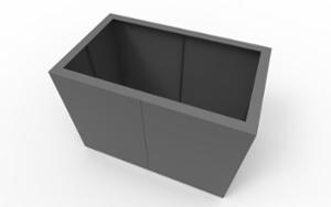 mažoji arhitektūra, vazonas, corten, stačiakampis, plienas
