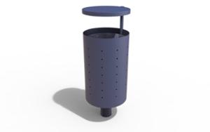 street furniture, canopy roof / lid, litter bin, bollard mounted, safety ashtray