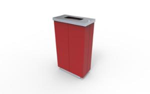 mažoji arhitektūra, šiukšliadėžė, corten, stačiakampis