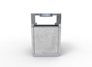 street furniture, concrete, smooth concrete, canopy roof / lid, litter bin, big ashtray with sand, side aperture