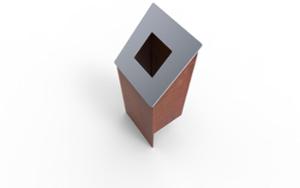 mažoji arhitektūra, šiukšliadėžė, corten