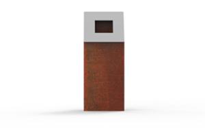 mažoji arhitektūra, šiukšliadėžė, corten