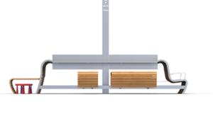 mažoji arhitektūra, kita, suoliukas, suolai, 230v lizdas su usb, medinė sėdima dalis, wifi stotelė, stalas