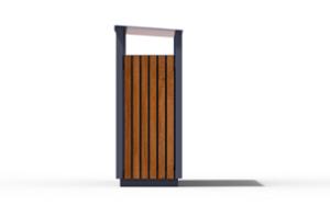 mažoji arhitektūra, šiukšliadėžė, stoginės stogas / uždengimas, pilna segregacija