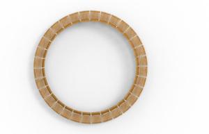 mažoji arhitektūra, suolai, kaina už metrą, ilgis matuojamas ilgesnėje pusėje, modulinis, medinis atlošas, išlenktas, medinė sėdima dalis