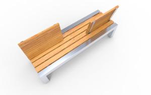 street furniture, double-sided, seating, wood backrest, wood seating