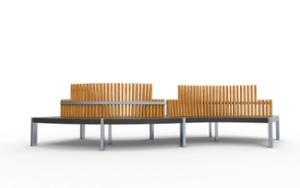 street furniture, double-sided, seating, wood backrest, upholstered seating
