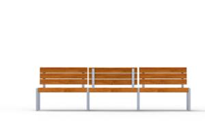 street furniture, double-sided, bench, seating, modular, wood backrest, wood seating