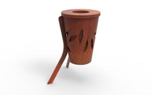 mažoji arhitektūra, šiukšliadėžė, corten
