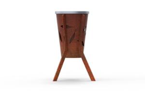 mažoji arhitektūra, šiukšliadėžė, corten