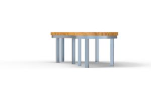 street furniture, horizontal planks, double-sided, bench, curved, scandinavian line