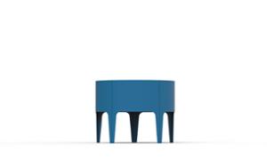 street furniture, planter, mobile (pallet jack compatible), modular, curved, steel