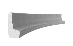 mažoji arhitektūra, suolai, modulinis, išlenktas, aukštas atlošas