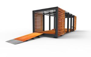 mažoji arhitektūra, kita, pritaikyta neįgaliesiems, pergola, stoginė
