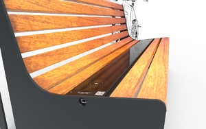 mažoji arhitektūra, suolai, dviračių stovas, saulės, fotowoltaika, ratui, solarna listwa smartbeam