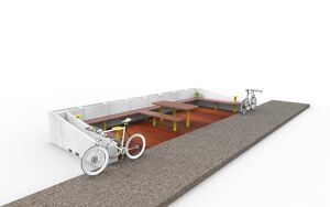 mažoji arhitektūra, vazonas, suoliukas, suolai, leasure and rest, mobilus (suderinamas su padėklų lizdu), parklet, dviračių stovas, stalas