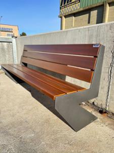 mažoji arhitektūra, ławka, corten