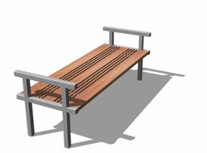 street furniture, double-sided, bench, armrest, wood seating