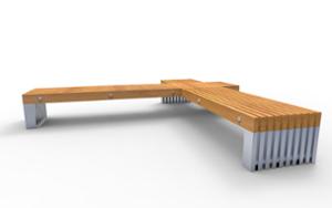 street furniture, double-sided, bench, modular, wood seating