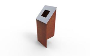 mažoji arhitektūra, šiukšliadėžė, corten