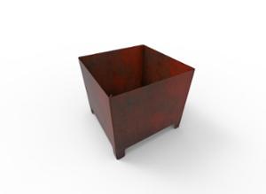 street furniture, corten, planter, mobile (pallet jack compatible), rectangular, steel