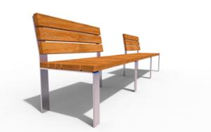 street furniture, double-sided, seating, modular, wood backrest, wood seating