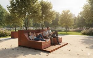 mažoji arhitektūra, vazonas, kita, suoliukas, suolai, leasure and rest, gultai / šezlongai, parklet, aukštas atlošas