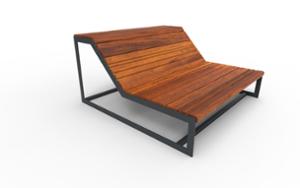 street furniture, double-sided, seating, chaise longue, wood backrest, wood seating, strefa relaksu