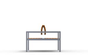 straatmeubilair, zitbanken, dubbelzijdig, houten rugleuning, armleuning, houten zitting