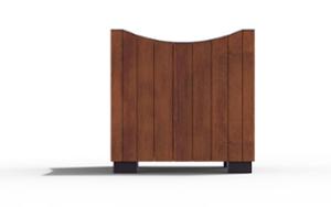 straatmeubilair, plantenbak, hout, logo, mobiel (compatibel met transpallet), rechthoekig, staal