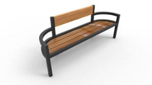 straatmeubilair, zitbanken, armleuning, houten zitting