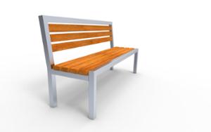 straatmeubilair, zitbanken, houten rugleuning, houten zitting