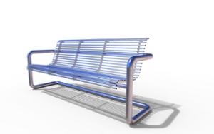 straatmeubilair, zitbanken, stalen rugleuning, armleuning, stalen zitting