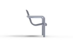 straatmeubilair, zitbanken, logo, stalen rugleuning, armleuning, stalen zitting
