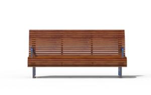 straatmeubilair, zitbanken, houten rugleuning, houten zitting