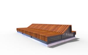 straatmeubilair, zitbanken, leasure and rest, beton, glad beton, chaise longue, houten rugleuning, houten zitting