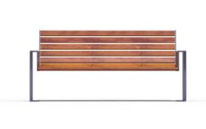 straatmeubilair, zitbanken, logo, houten rugleuning, armleuning, houten zitting