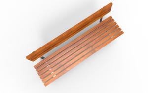 straatmeubilair, zitbanken, beton, glad beton, muurbevestiging, houten rugleuning, houten zitting