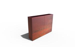 straatmeubilair, plantenbak, corten, rechthoekig, staal