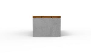 straatmeubilair, bank, beton, glad beton, houten zitting