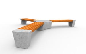 straatmeubilair, bank, beton, glad beton, moduleerbaar, houten zitting