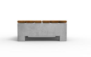 straatmeubilair, bank, beton, glad beton, dubbelzijdig, mobiel (compatibel met transpallet), houten zitting