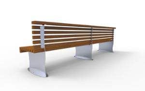 straatmeubilair, zitbanken, logo, houten rugleuning, houten zitting