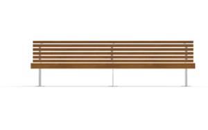 straatmeubilair, zitbanken, logo, houten rugleuning, houten zitting
