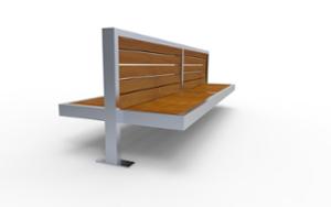 straatmeubilair, zitbanken, dubbelzijdig, houten rugleuning, houten zitting, hoge rugleuning