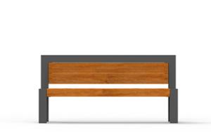 straatmeubilair, zitbanken, houten rugleuning, houten zitting