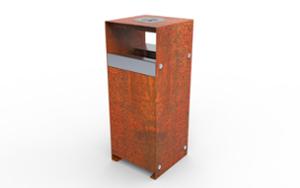 straatmeubilair, afvalbakken, corten, overkapping dak, logo, accessoires
