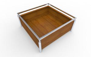 straatmeubilair, plantenbak, hout, mobiel (compatibel met transpallet), rechthoekig
