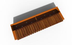 straatmeubilair, plantenbak, bank, corten, houten zitting